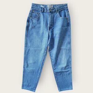 Cactus Mom Jean Womens Sz 10/ 28x26 Blue Wide Leg Tapered Hi-Rise 90s VTG Hemmed